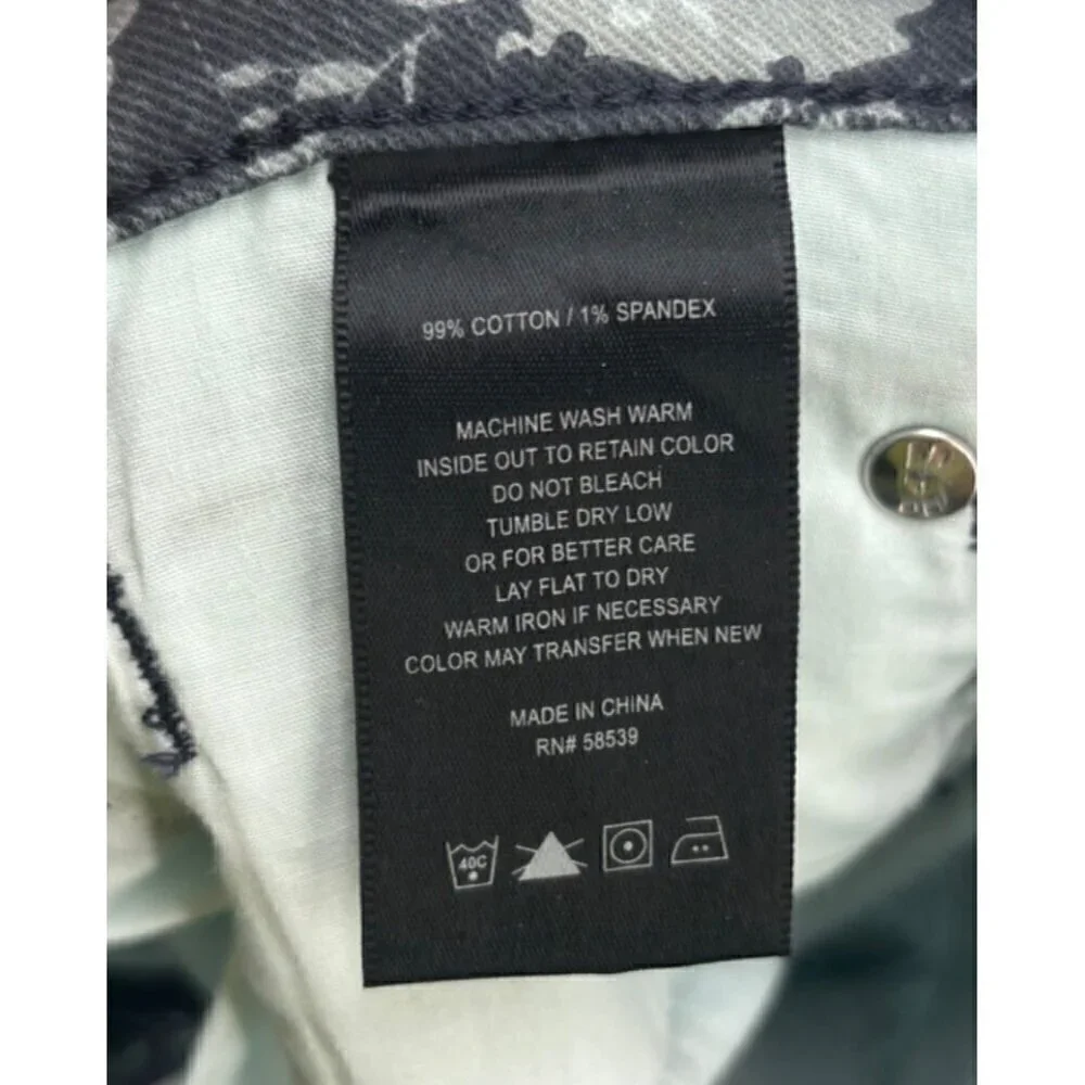 NWOT KUT Floral Gray Blue‎ Diana Skinny Jeans 8